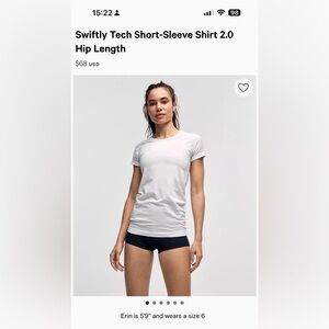 Lululemon Shirt; color white size 10